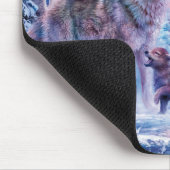 Tapis De Souris Famille De Loups Peinture (Coin)