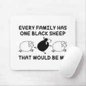 Tapis De Souris Famille de moutons noirs (Avec souris)