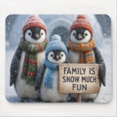 Tapis De Souris Famille De Pingouins Dans Les Snowflakes (Devant)