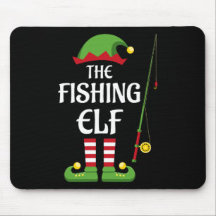 Tapis De Souris Famille d'elfe de pêche Groupe de Noël corresponda