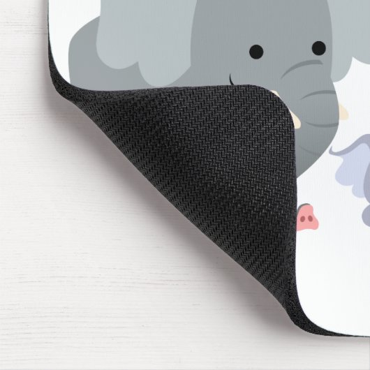 Tapis De Souris Famille mignonne Mousepad d'éléphant de bande (Coin)