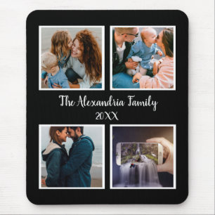 Tapis De Souris Famille personnalisée 4 photo collage modèle