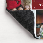 Tapis De Souris Famille Rouge profonde Photo Collage & Nom (Coin)