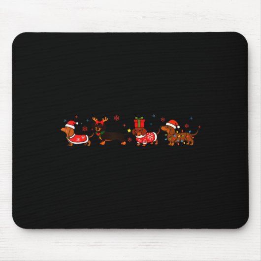 Tapis De Souris Family Dachshund Santa Sleigh Reindeer Snow Christ (Devant)