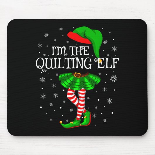 Tapis De Souris Family Matching Women Girls I'm The Quilting Elf C (Devant)