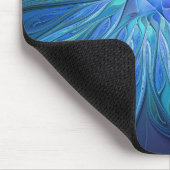 Tapis De Souris Fantaisie de motif de fleur bleue, art fractal abs (Coin)
