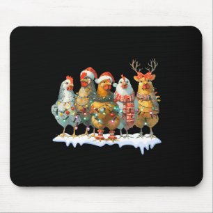 Tapis De Souris Fantaisie poulets de Noël Lumières ferme animal mi