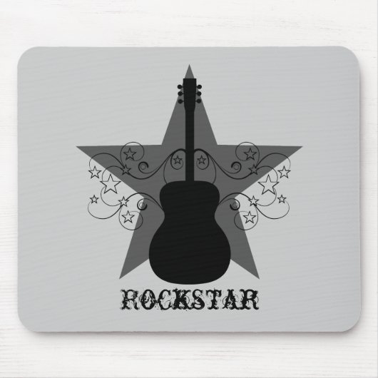 Tapis De Souris Fantastique guitare Star Fils Mousepad, Noir (Devant)