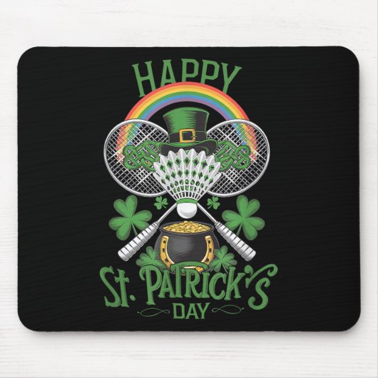 Tapis De Souris Fantastique Patricks Day Badminton Costume à quatr (Devant)
