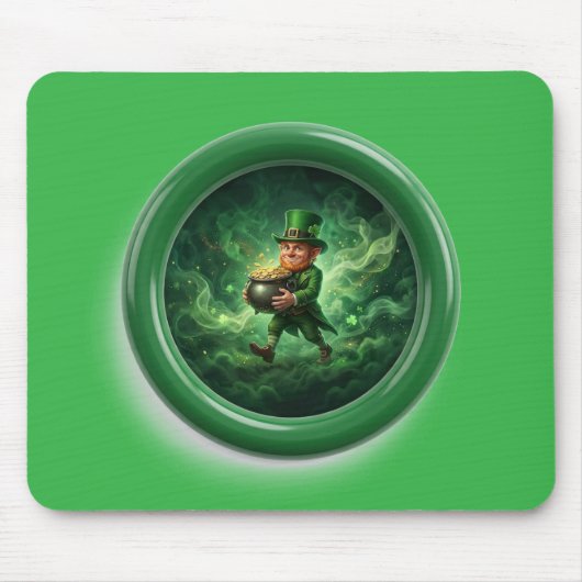 Tapis De Souris Fantasy Image Leprechaun Carrying Pot Of Gold (Devant)