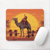 Tapis De Souris Fantasy Image of Skeleton Riding Striped Camel (Avec souris)