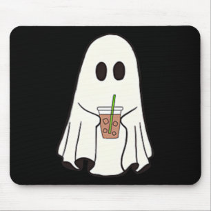 Tapis De Souris Fantôme Boire Café Drôle Costume Halloween Coff