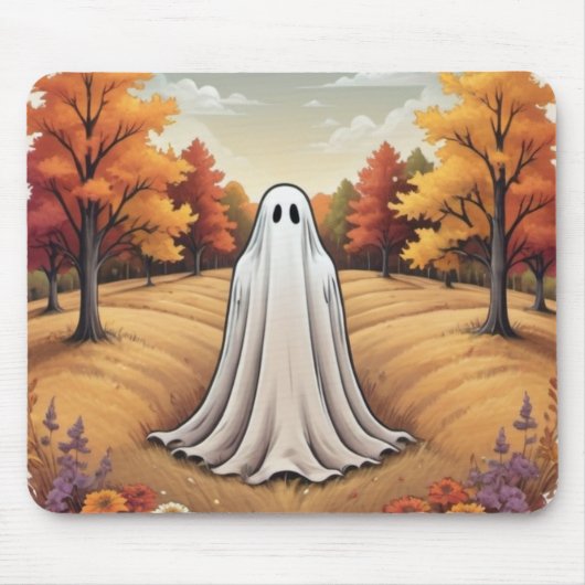 Tapis De Souris Fantôme dans la forêt d'automne (Devant)