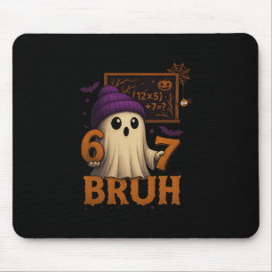 Tapis De Souris Fantôme de maths drôle 67 Bruh Halloween Mème Prof