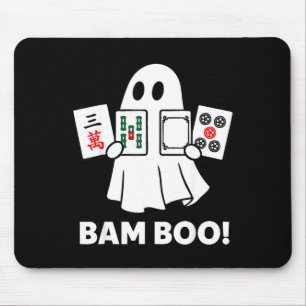 Tapis De Souris Fantôme d'Halloween jouant au mahjong spooky bam b