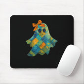 Tapis De Souris Fantôme doré Avec Bow Orange Design Halloween (Avec souris)