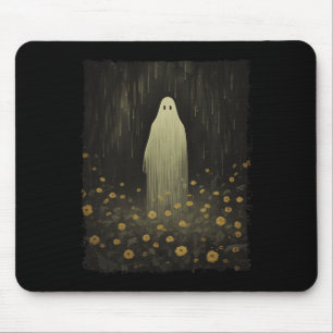 Tapis De Souris Fantôme Floral Gothique Dans La Forêt Halloween Éf