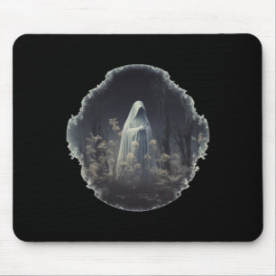 Tapis De Souris Fantôme Gothique Dans La Forêt Fantôme Floral Vint