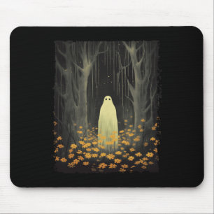 Tapis De Souris Fantôme Gothique Dans La Forêt Florale Halloween T