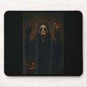 Tapis De Souris Fantôme Visage Effrayant Avec Mains Coeurs Hallowe (Devant)