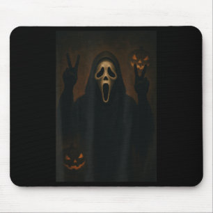 Tapis De Souris Fantôme Visage Effrayant Avec Mains Coeurs Hallowe