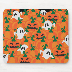 Tapis De Souris Fantômes d'Halloween Patch de citrouille hantée