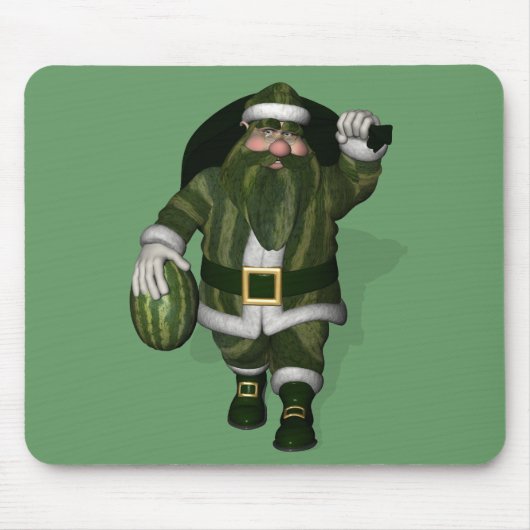 Tapis De Souris Farmer de pastèque Santa Claus (Devant)