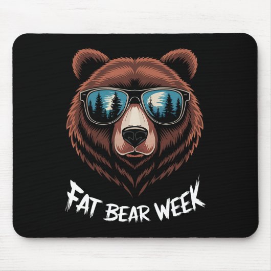 Tapis De Souris Fat Bear Week Retro Bear Sungles Nature Loisirs (Devant)