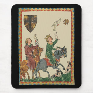 Tapis De Souris Fauconnerie, Codex Manesse du XIVe siècle
