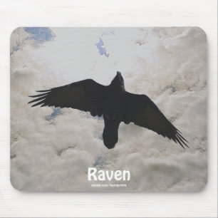 Tapis de souris Faune Corbeau volant & Nuages Amat