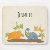 Tapis De Souris Faune sauvage de Cute Dinosaure (Devant)