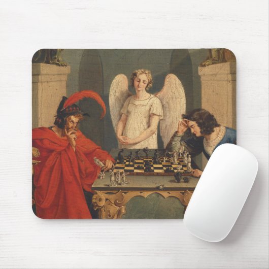 Tapis De Souris Faust Et Mephistopheles Jouent Aux Échecs (Avec souris)