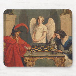 Tapis De Souris Faust Et Mephistopheles Jouent Aux Échecs