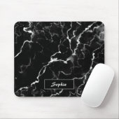 Tapis De Souris Faux Black Marble Texture Look Avec Nom Personnali (Avec souris)