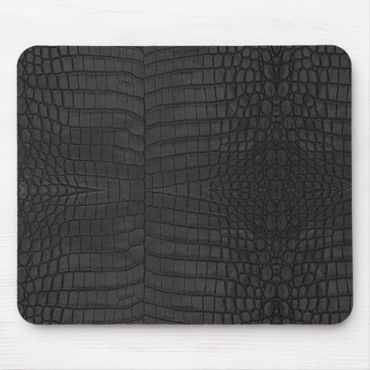 Tapis De Souris Faux Crocodile noir en cuir Imprimer (Devant)