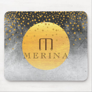 Tapis De Souris Faux d'or noir Foil Confetti Parties scintillant L