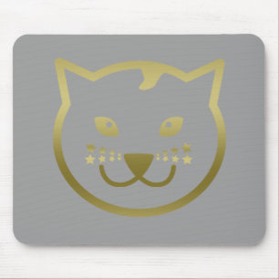 Tapis De Souris Faux Gold Chat Face - Couleur arrière - plan perso