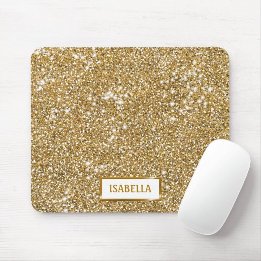 Tapis De Souris Faux Golden Yellow Parties scintillant Texture Loo (Avec souris)