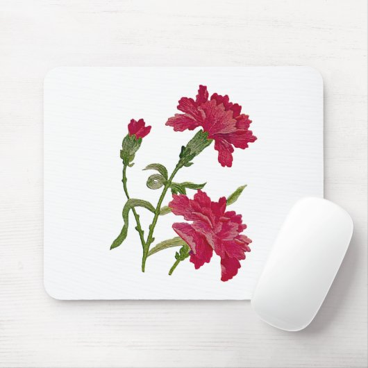 Tapis De Souris Faux oeillets rouges brodés (Avec souris)