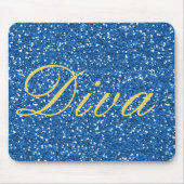 Tapis De Souris Faux Parties scintillant Diva Design en bleu (Devant)