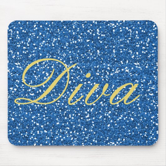 Tapis De Souris Faux Parties scintillant Diva Design en bleu (Devant)