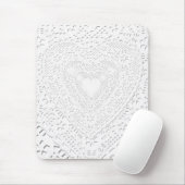 Tapis De Souris Faux White Lace Fabric Arrière - plan (Avec souris)