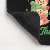 Tapis De Souris Faux Yarn Crochet Snowman And Christmas Tree  (Coin)