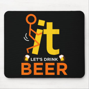 Tapis De Souris Fck It Let's Drink Beer - Drôle Rude Boire