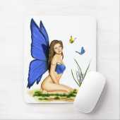 Tapis De Souris "Fée bleue" Mousepad de papillon (Avec souris)
