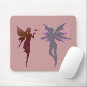 Tapis De Souris Fée et coeur de baiser rouges (Avec souris)