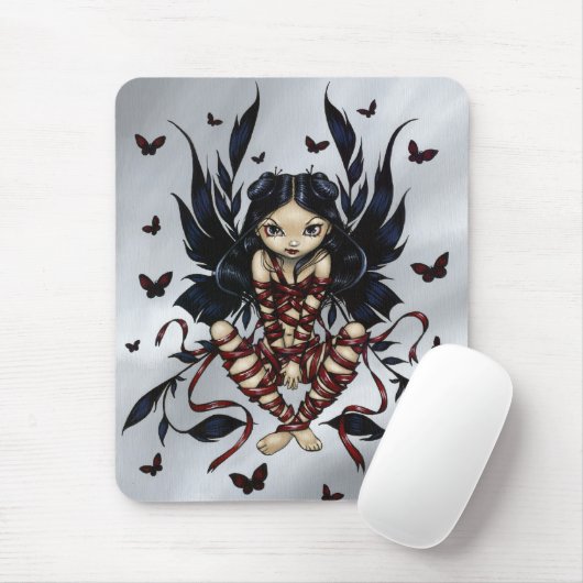 Tapis De Souris "Fée foncée" Mousepad de ruban (Avec souris)