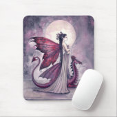 Tapis de souris Fée gothique et dragon (Avec souris)
