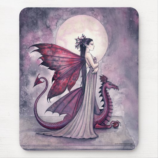 Tapis de souris Fée gothique et dragon (Devant)