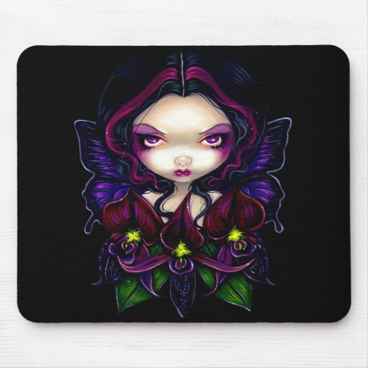 Tapis De Souris "Fée noire" Mousepad d'orchidée (Devant)
